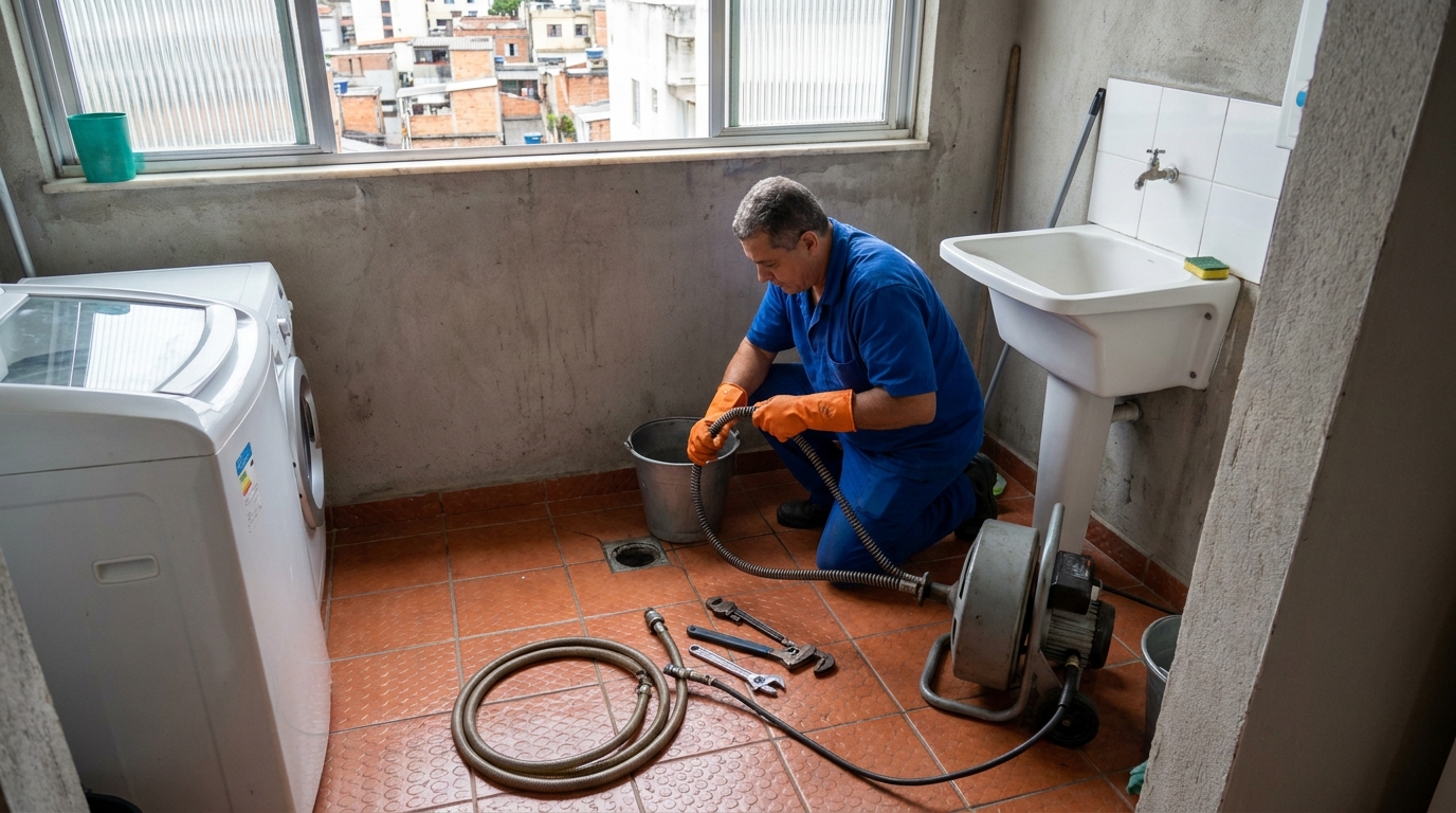 Desentupimento de ralo com equipamento em Ananindeua‑PA